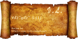 Vágó Lili névjegykártya